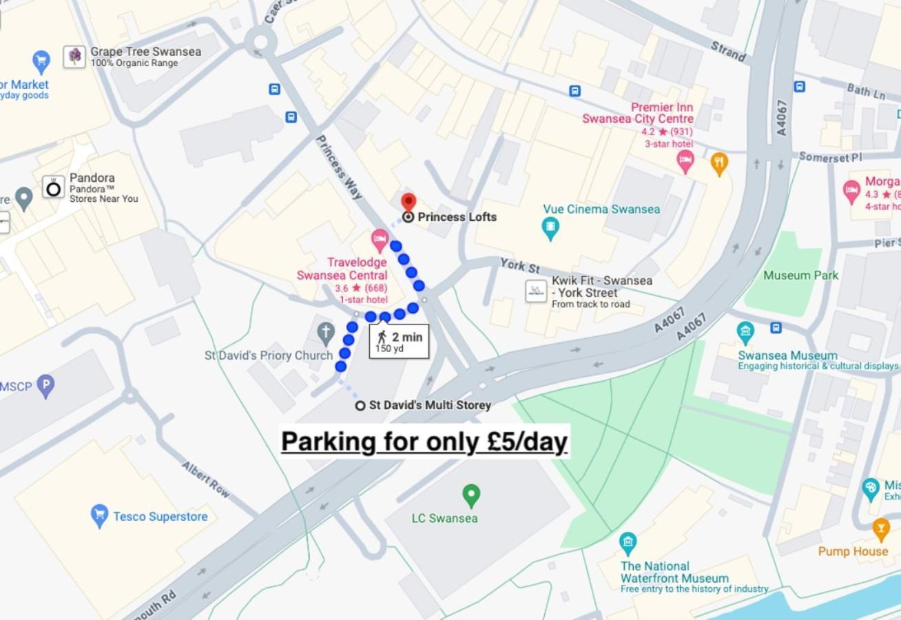 Princess Lofts City Centre Studios With Nespresso Coffee Machines & New Fast Wifi By Stayright Суонзи Екстериор снимка